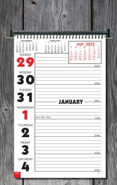 Weekly Planning Wall Calendar with Memo Space and Almanac info (No Ad)- B1AW1